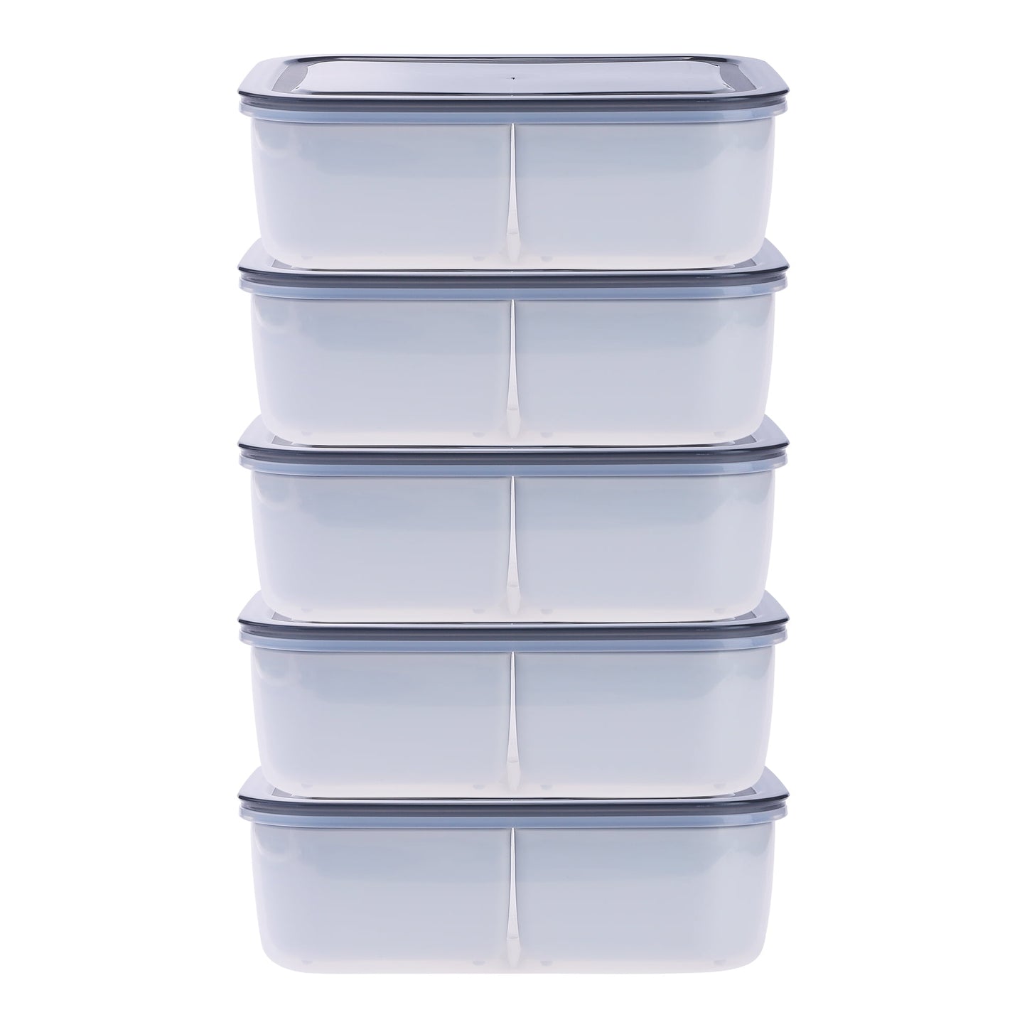 Unique Bargains Food Storage Containers Meal Prep 5 Packs 3 Grids-No Hollow