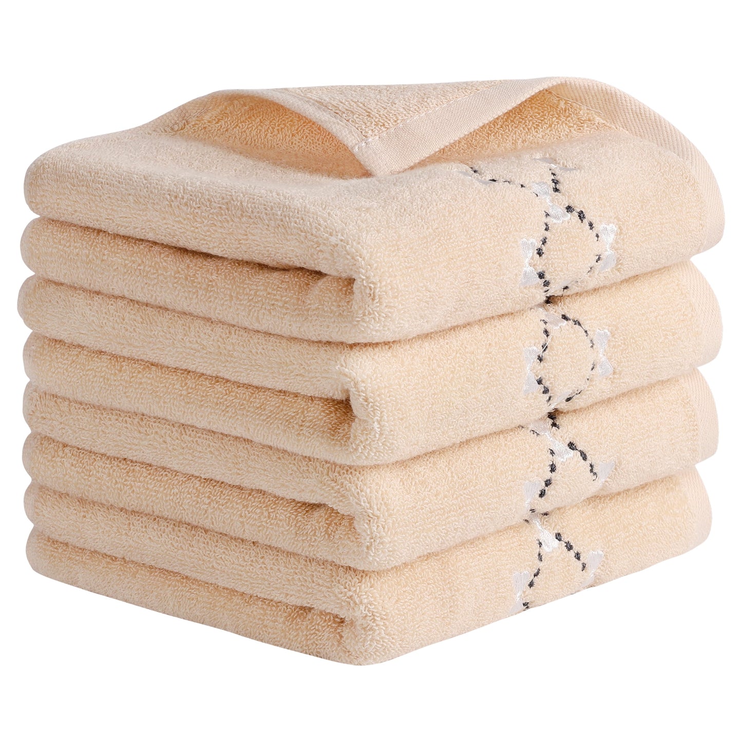 Unique Bargains Hand Towels Embroidered Bow Pattern Towels for Kitchen, Bath Pink 4-Piece