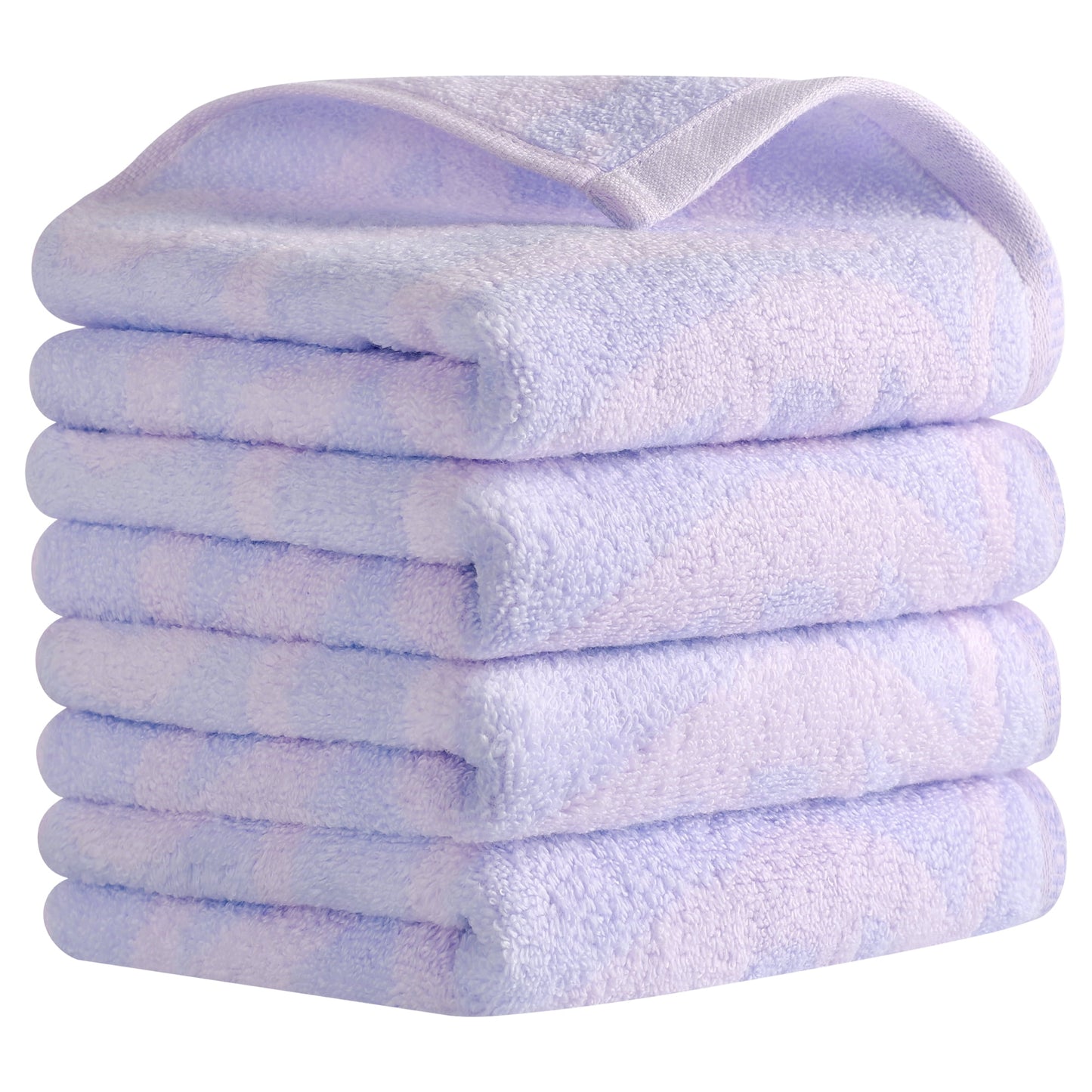 Unique Bargains Heart Love Pattern Hand Towels Pure Cotton Purple 4-Pieces