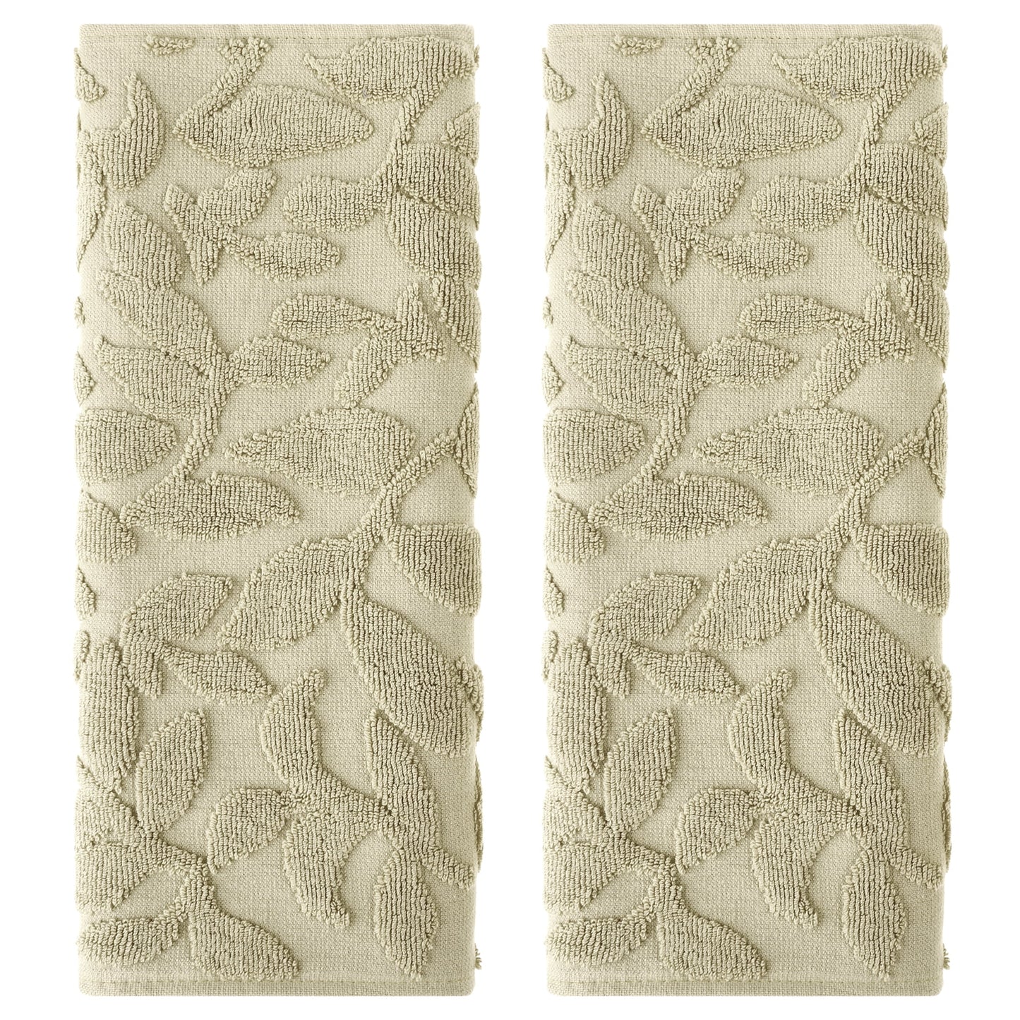 Unique Bargains Jacquard Pattern Boho Hand Towels Set for Bathroom, Kitchen Green 1