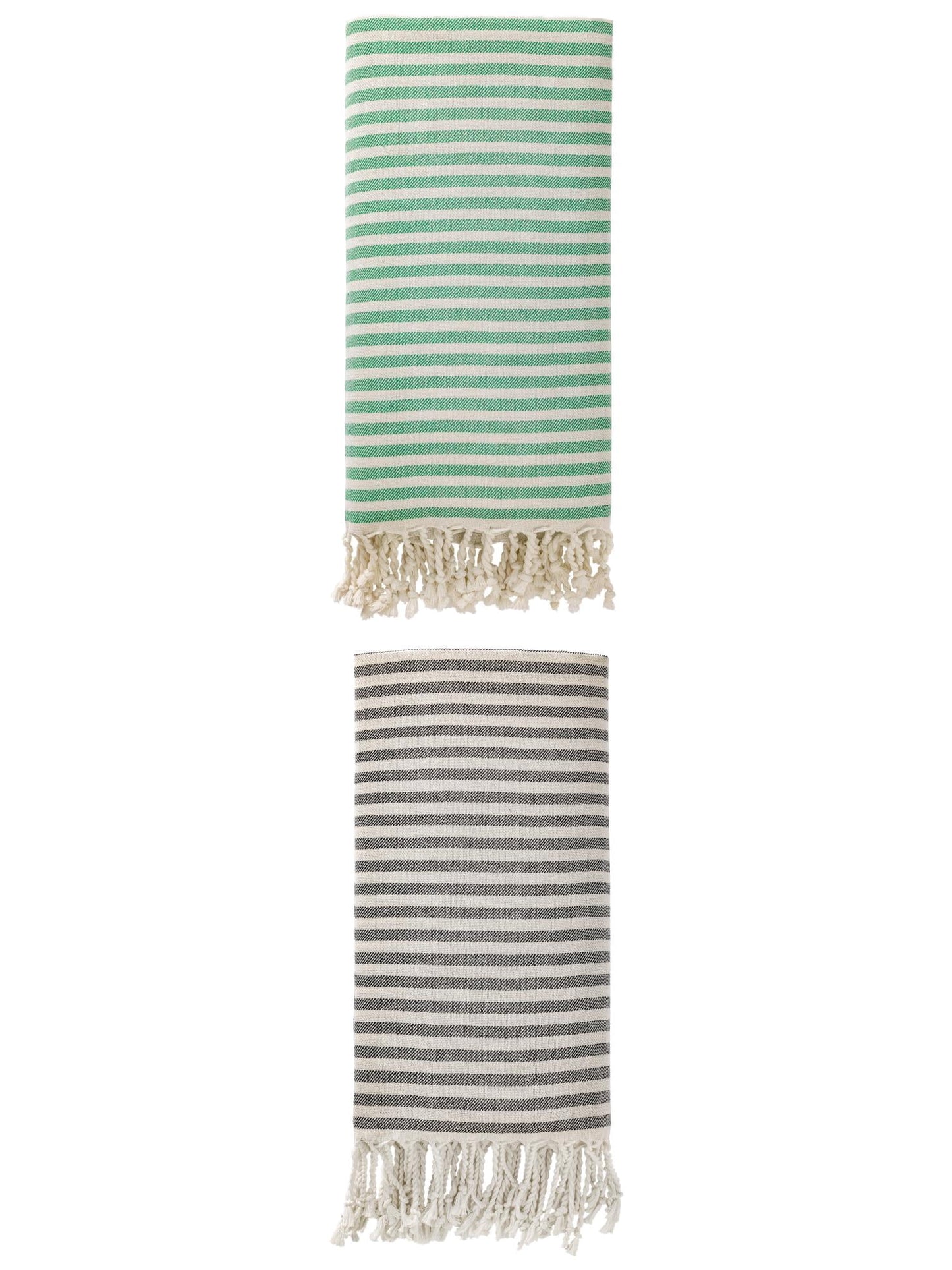 Unique Bargains Lightweight Sand Free Quick Dry Turkish Towel Black/Green 71"x40"