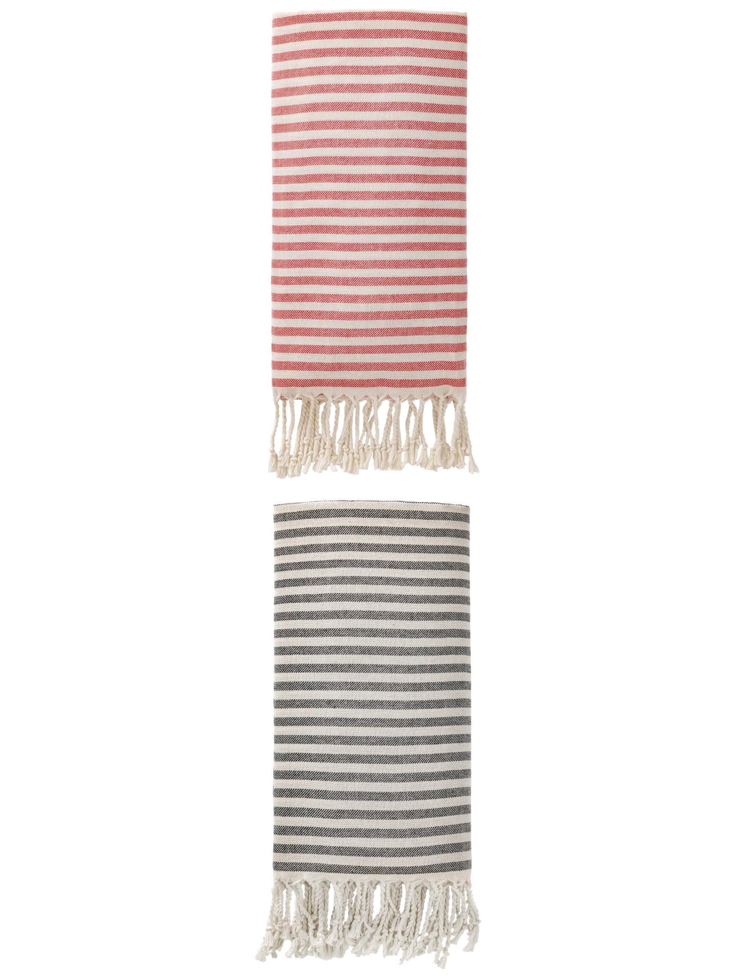 Unique Bargains Lightweight Sand Free Quick Dry Turkish Towel Black/Red 71"x40"