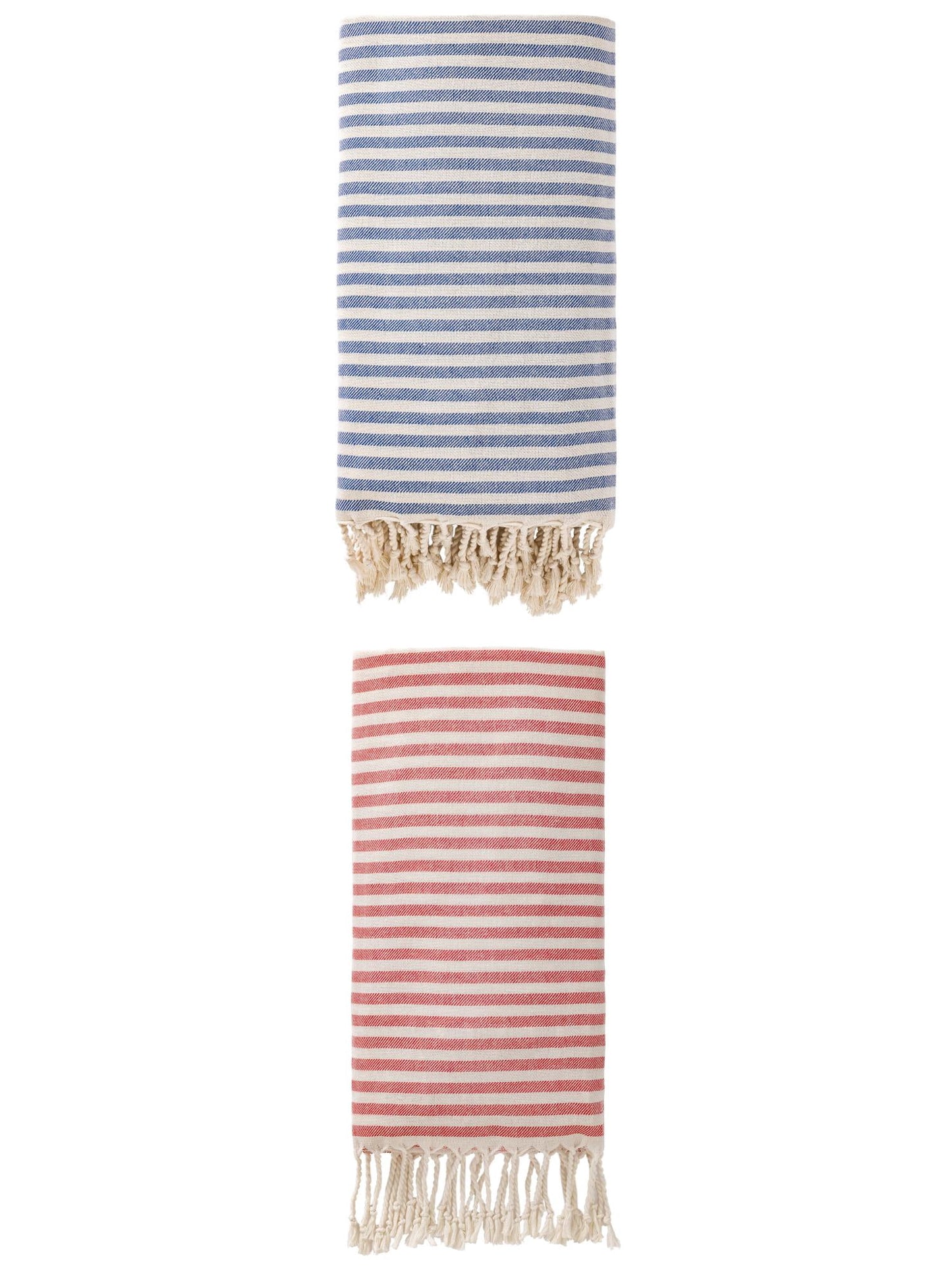 Unique Bargains Lightweight Sand Free Quick Dry Turkish Towel Red/Blue 71"x40"