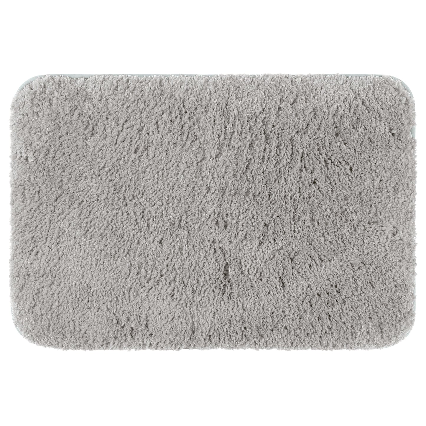 Unique Bargains Luxury Bath Mat Rug Solid Plush Shaggy Bath Carpet Light Grey 16"x24"