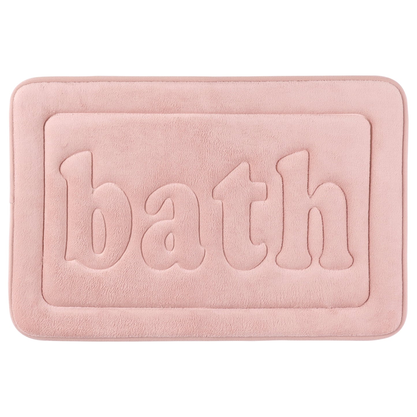 Unique Bargains Memory Foam Absorbent Quick Dry Bathroom Rugs Non Skid Bottom Bath Mat Pink 20"x32"