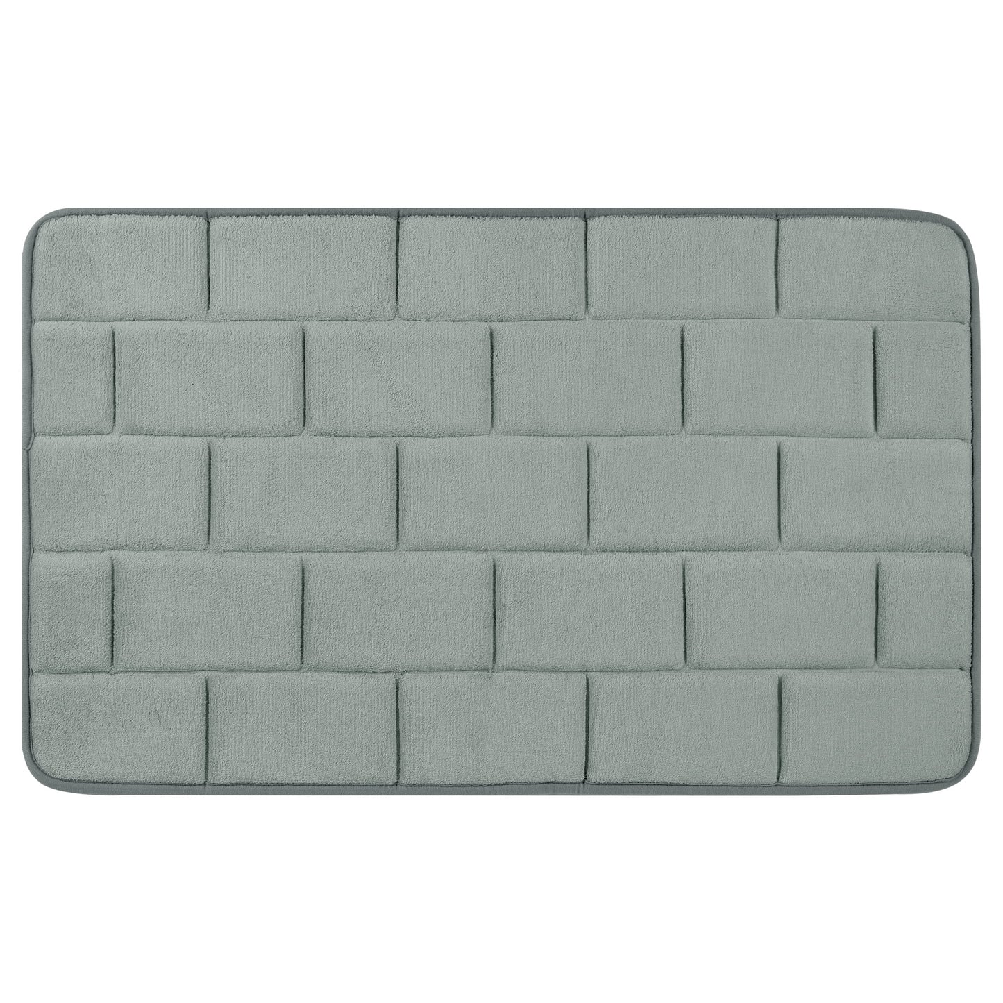 Unique Bargains Memory Foam Bath Mat Soft Absorbent Bathroom Rug Non-Slip Thick Dry Fast Light Gray 20" x 32"