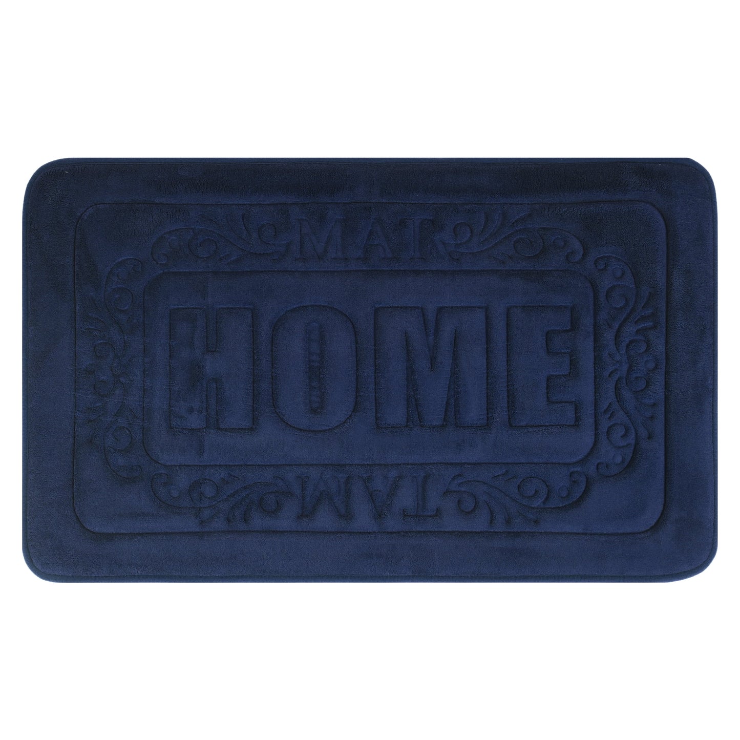 Unique Bargains Memory Foam Bath Mat Soft Non Slip Rug Blue 20" x 32"