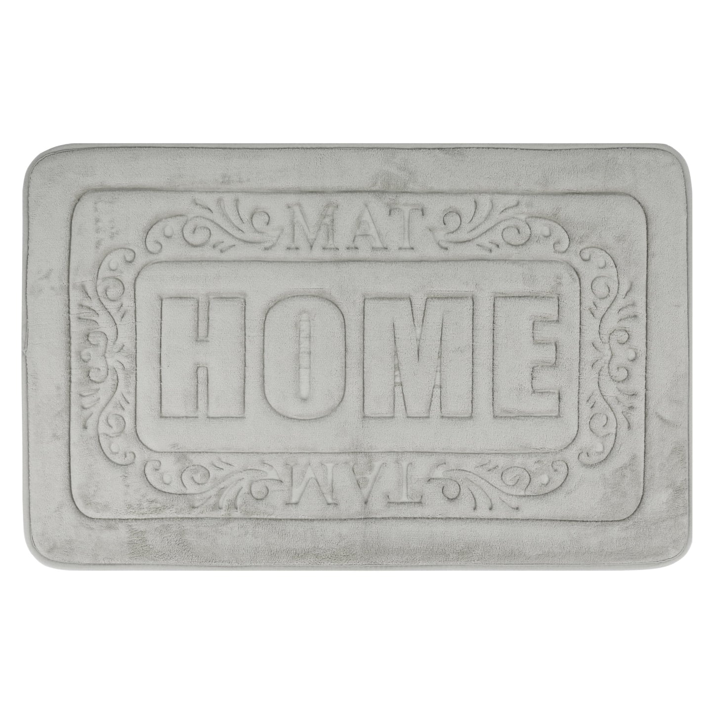 Unique Bargains Memory Foam Bath Mat Soft Non Slip Rug Grey 18" x 26"