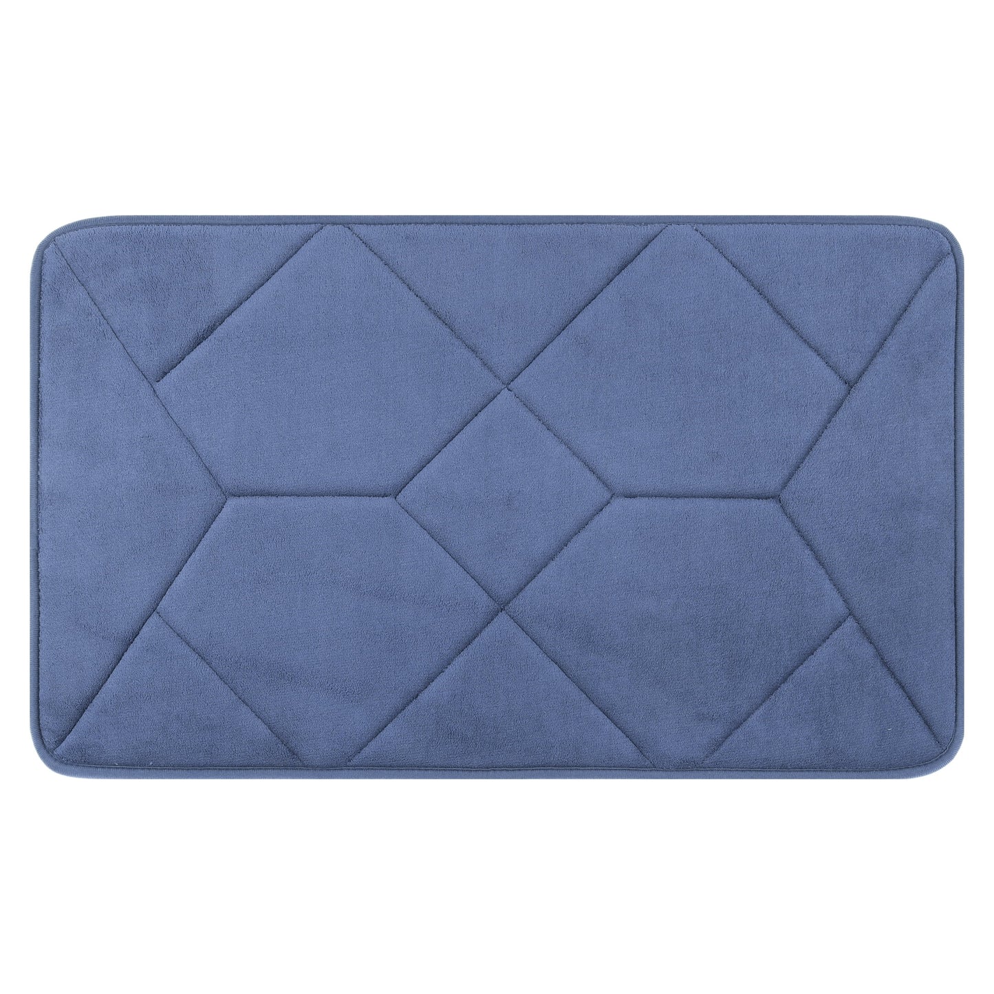 Unique Bargains Memory Foam Quick Dry Washable Non Slip Rugs Blue 16" x 24"