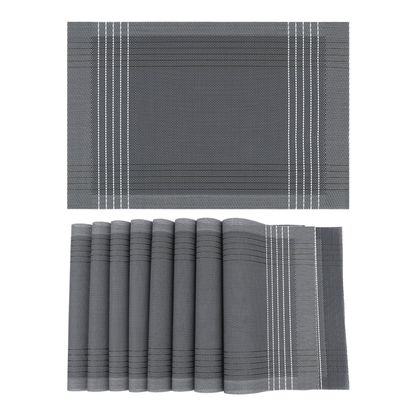 Unique Bargains Placemats Set of 8 for Dining Table Indoor Decor Kitchen Mat Gray