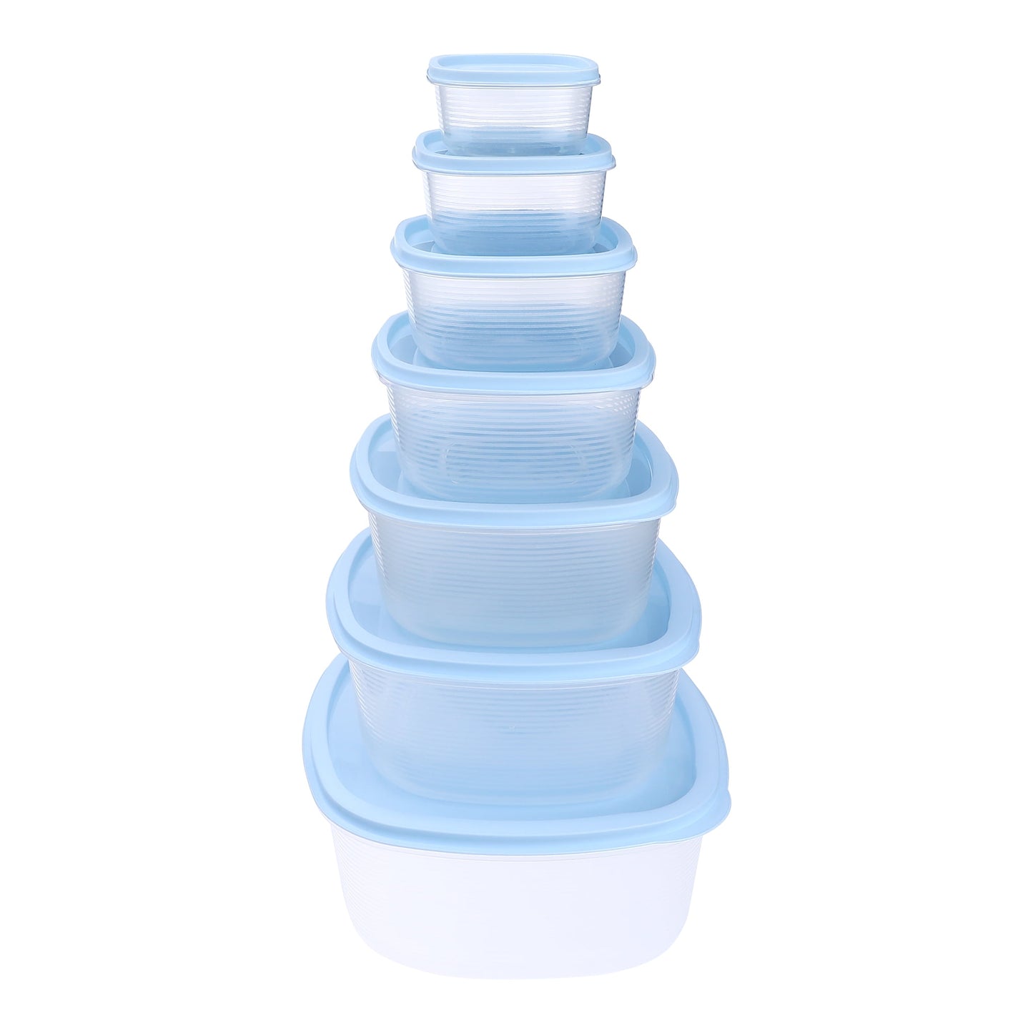 Unique Bargains Plastic Meal Prep Food Containers 7 Packs Light Blue