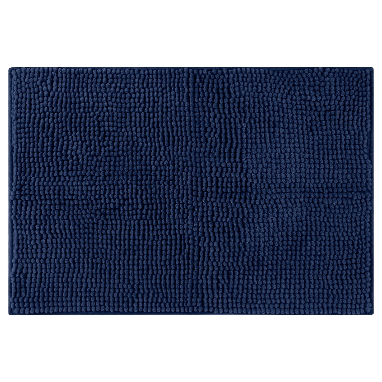 Unique Bargains Plush Fluffy Non-Slip Microfiber Quick Dry Bathroom Mat Dark Blue 20"x32"