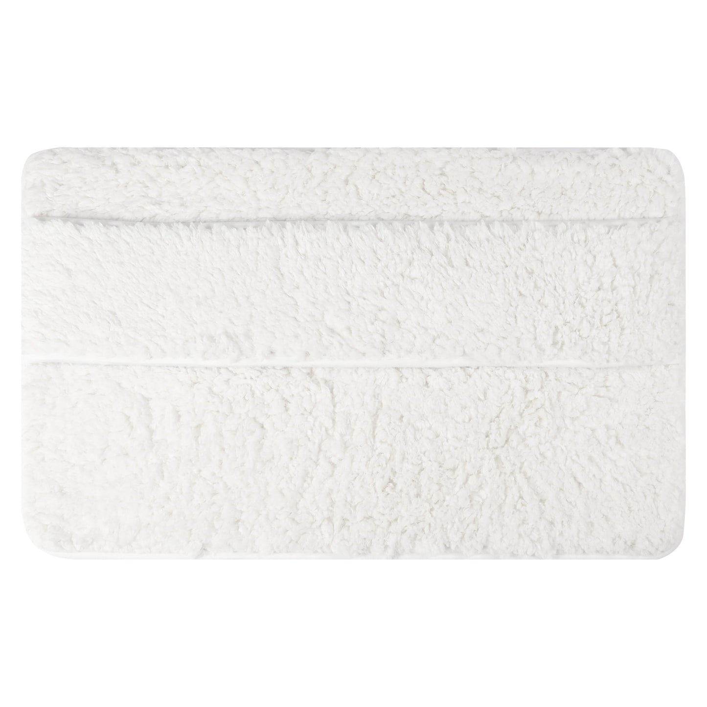 Unique Bargains Plush Shaggy Rugs Mat Absorbent Bath Rugs White 16" x 24"