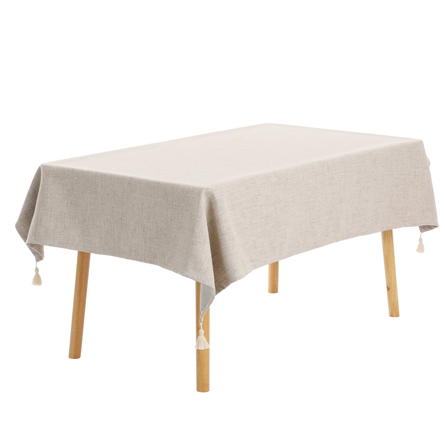 Unique Bargains Mantel Rectangular con Flecos para Interior Exterior Caqui 52"x71"