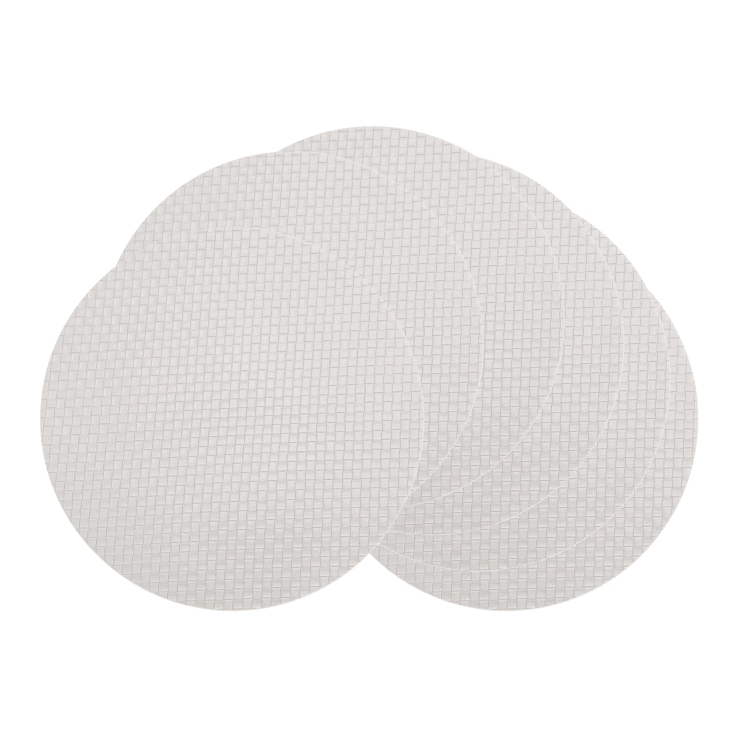 Unique Bargains Round Placemats 6pcs Faux Leather Placemats Light Gray 15"x15"