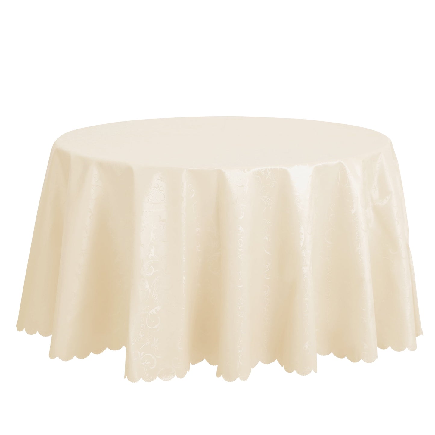 Unique Bargains Round Waterproof Vinyl Tablecloth, Wrinkle-Resistant Table Cover, Suitable Champagne 71x71inch