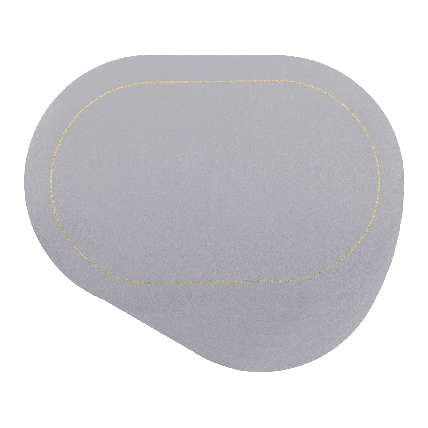 Unique Bargains Set of 6 Faux Leather Placemats Gray