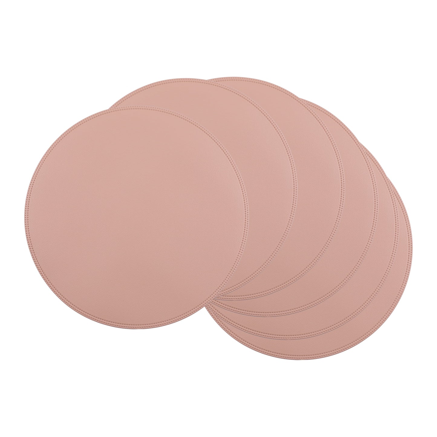 Unique Bargains Set of 6 Faux Leather Placemats Pink