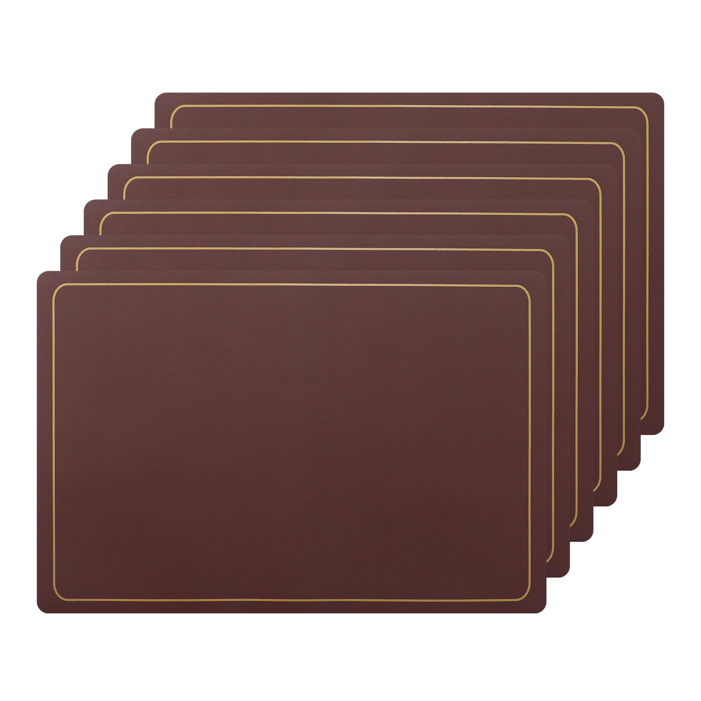 Unique Bargains Set of 6 Heat Resistant Faux Leather Placemats for Kitchen Dining Room Wine Red