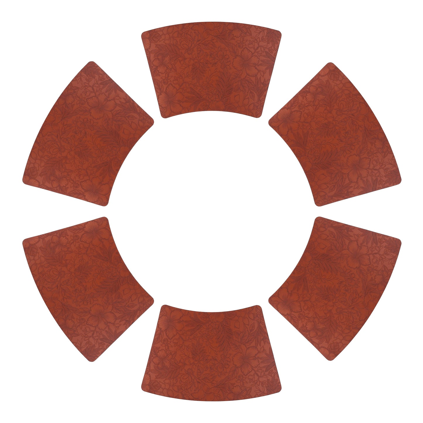 Unique Bargains Set of 6 Place Mat Faux Leather Table Placemats Washable Brown 19x12in