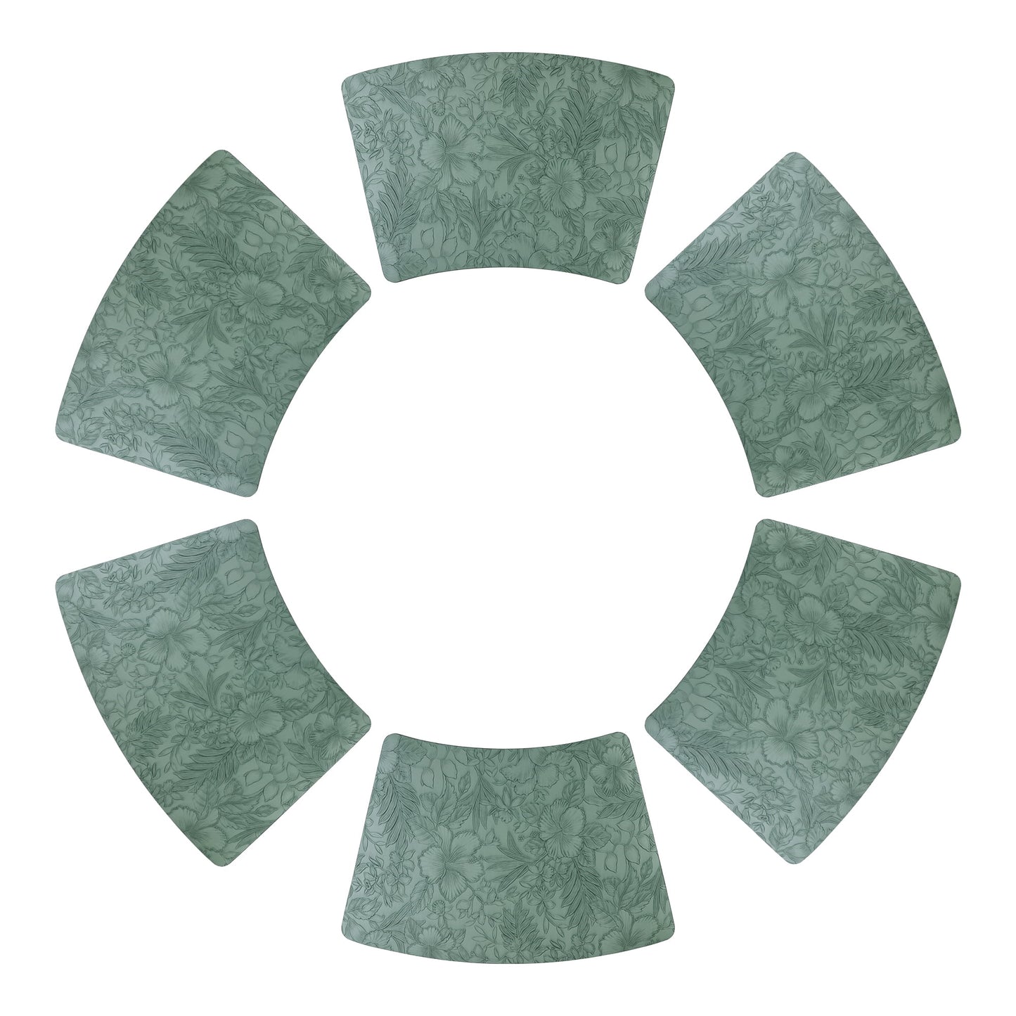 Unique Bargains Set of 6 Place Mat Faux Leather Table Placemats Washable Green 19x12in