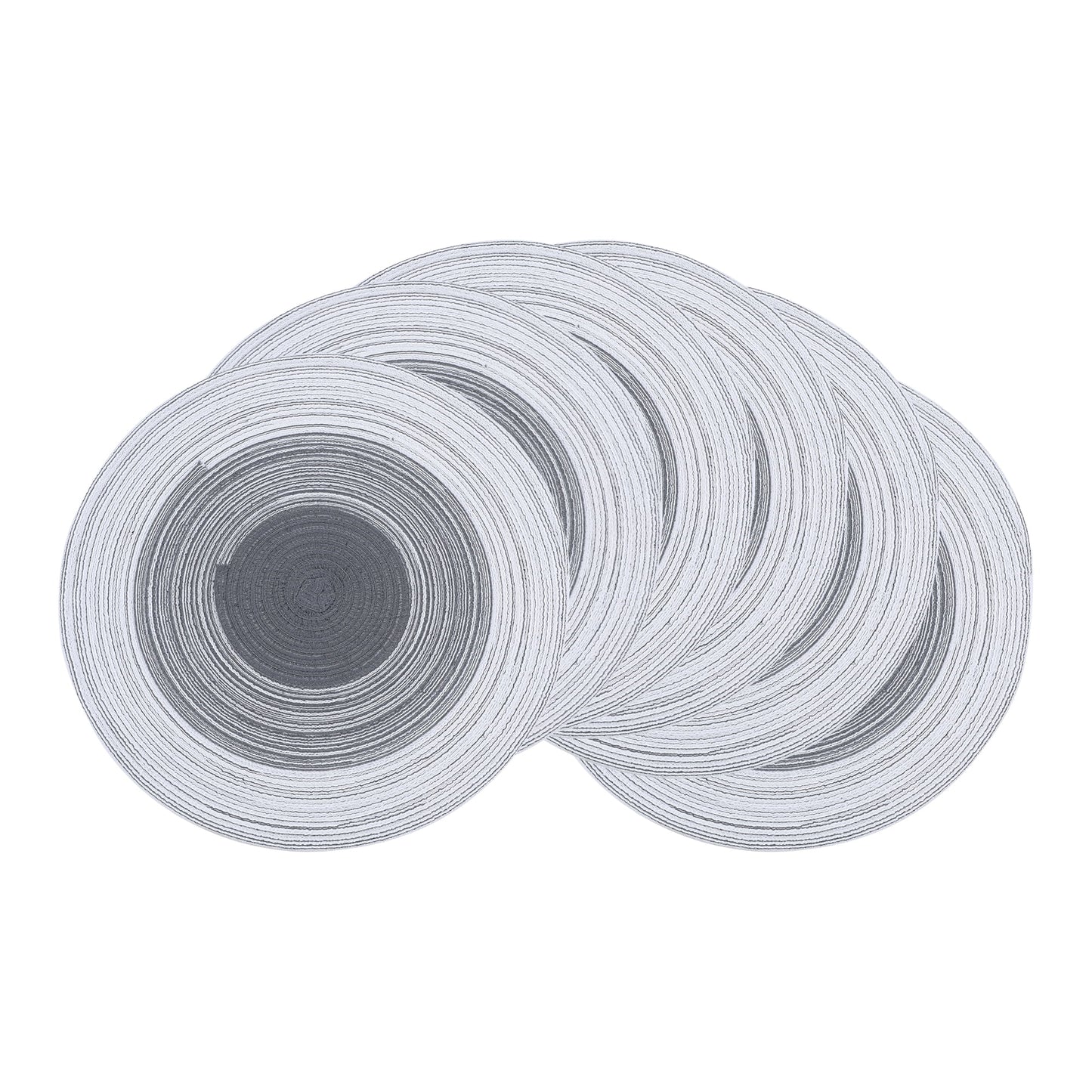 Unique Bargains Set of 6 Rattan Placemats for Dining Table Dark Gray
