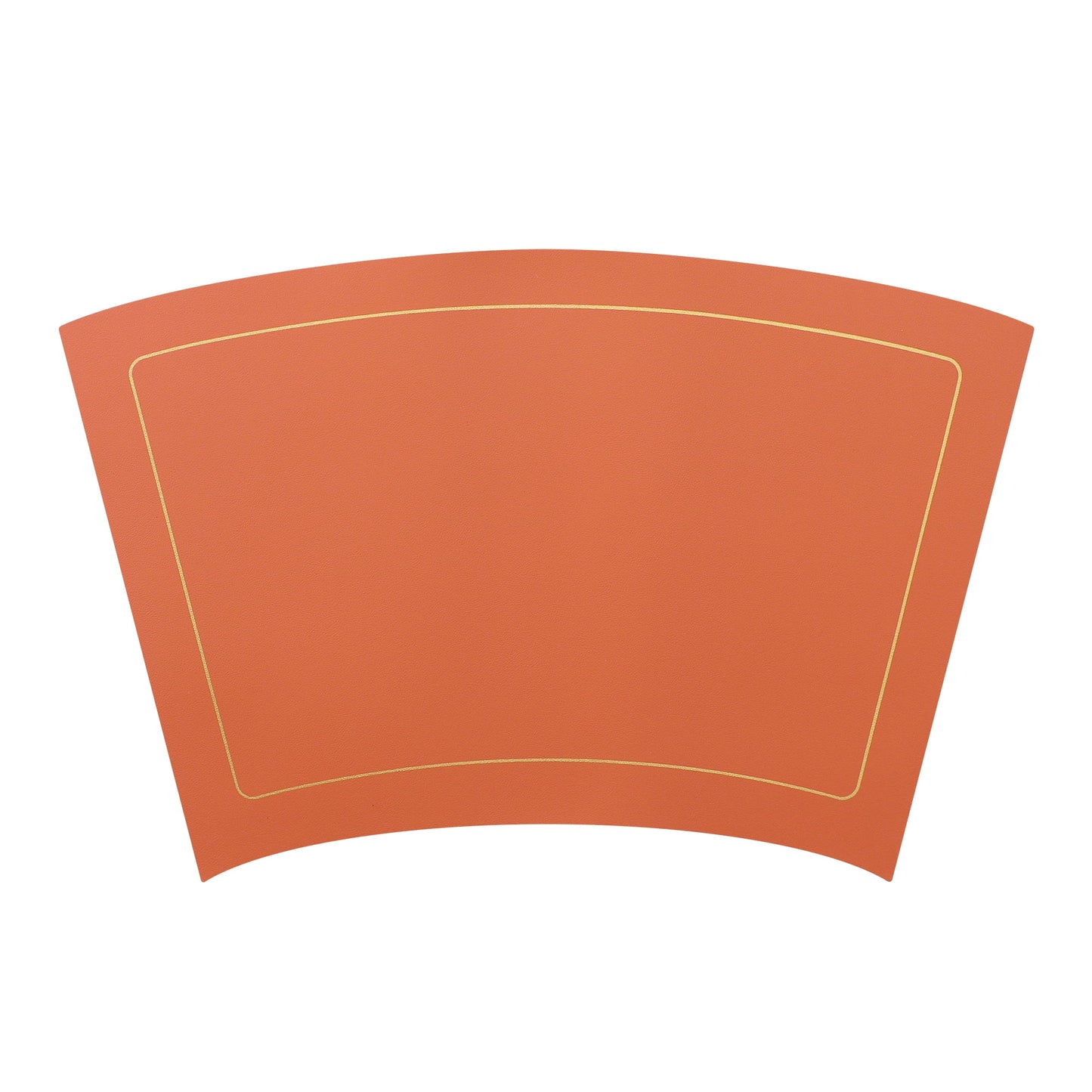 Unique Bargains Set of 6 Wedge Faux Leather Heat Resistant Wipe Clean Round Table Mats Orange
