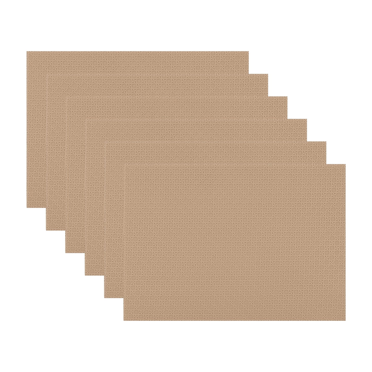 Unique Bargains Set of 6 Woven Placemats for Dining Khaki 17*12in