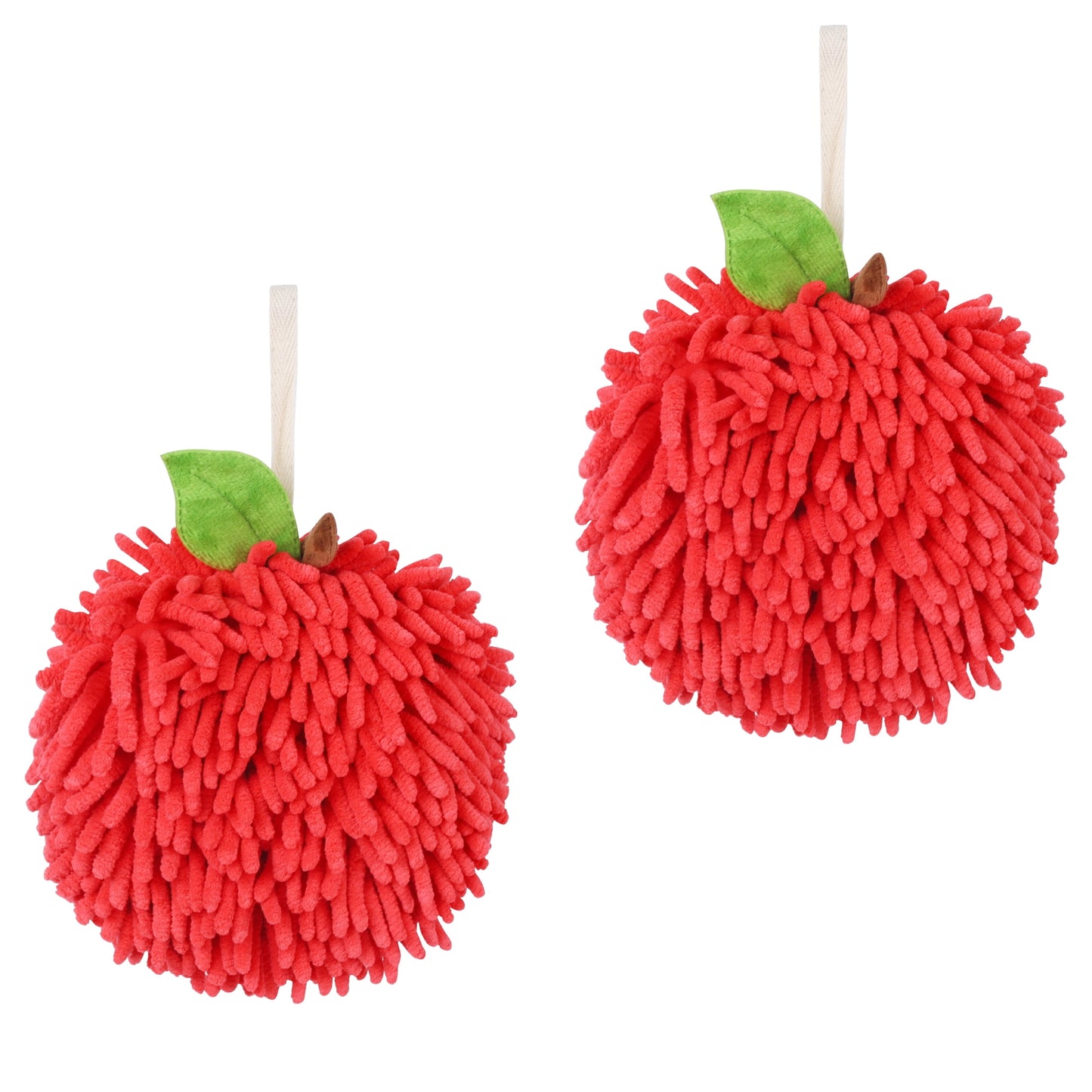 Unique Bargains Soft Absorbent Fluffy Chenille Ball Hand Towels 6" x 6"
Red 2