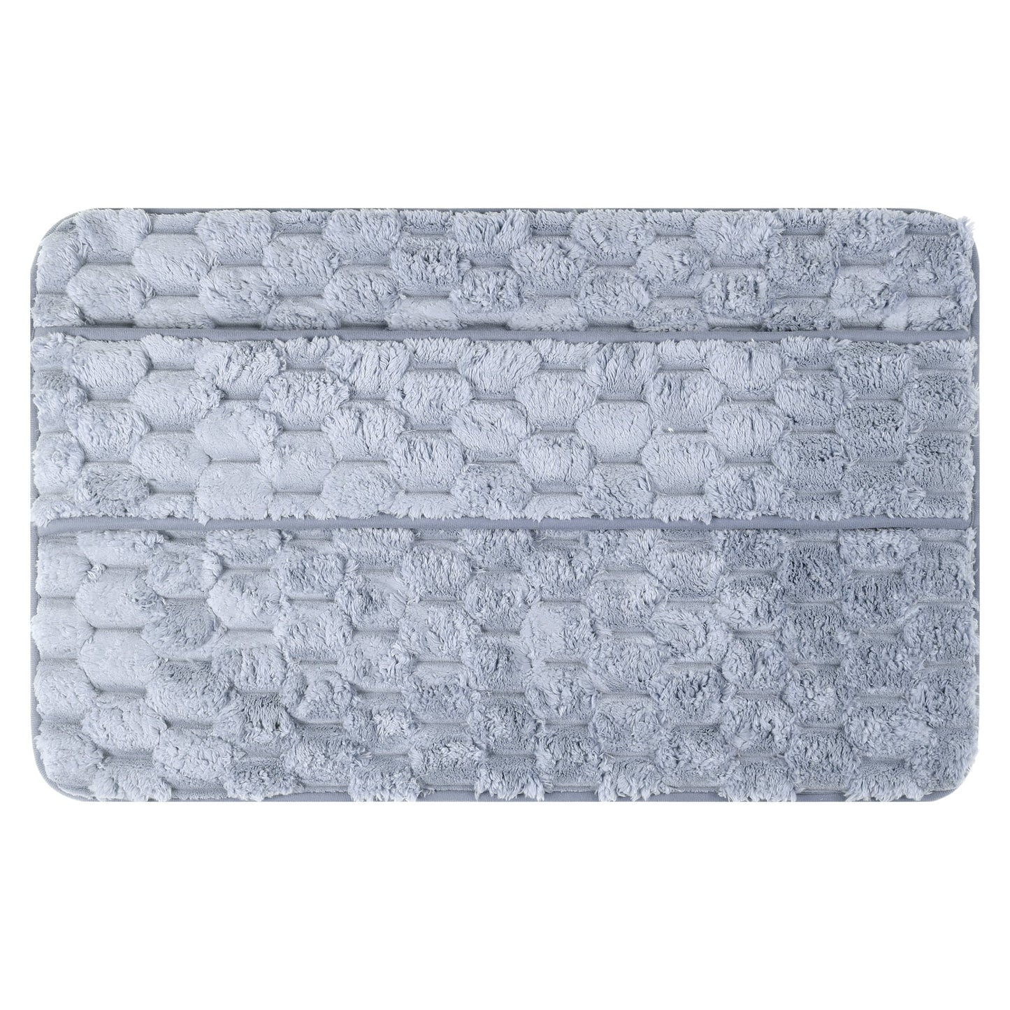 Unique Bargains Soft Absorbent Non-Slip Washable Bath Mat Grey 16" x 24"
