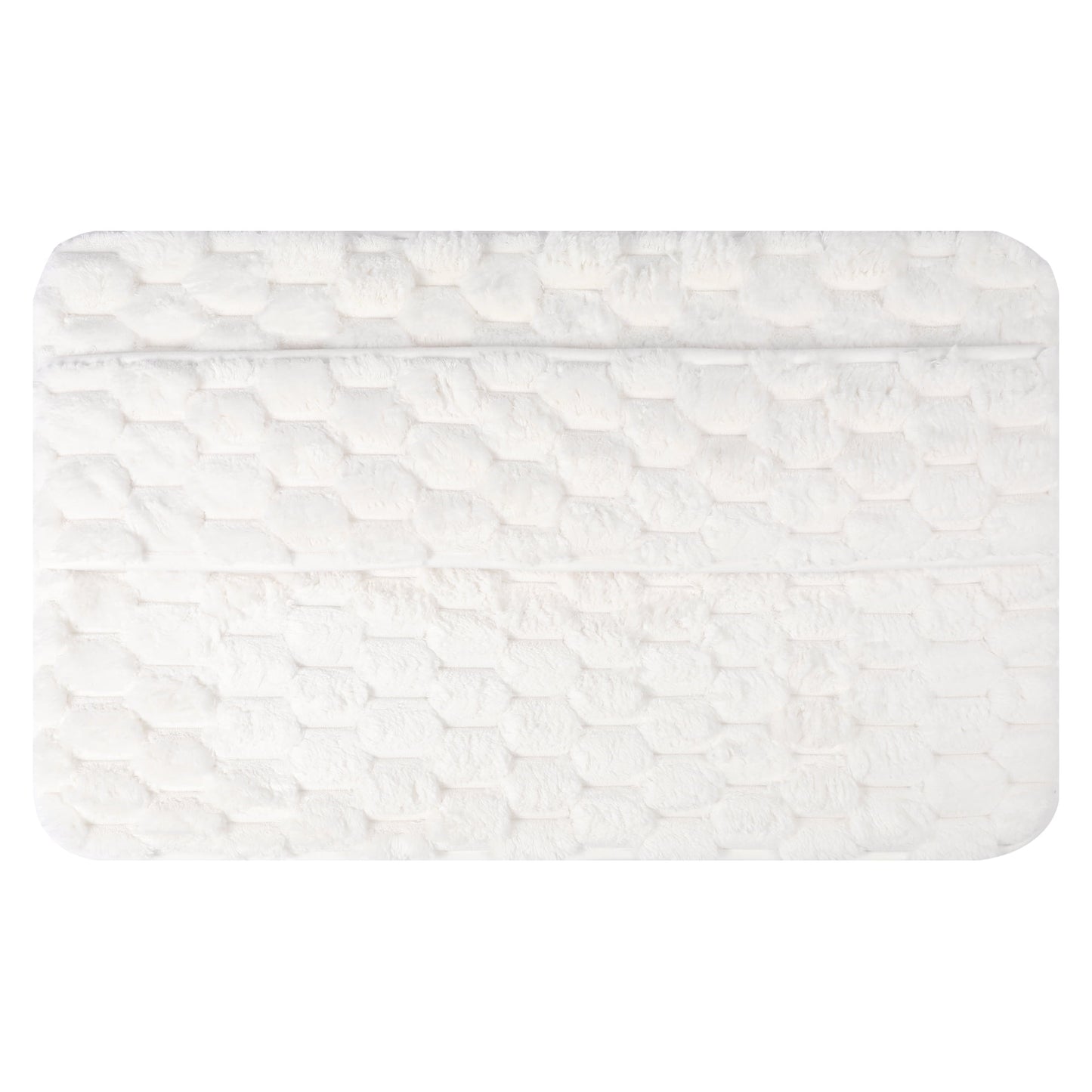 Unique Bargains Soft Absorbent Non-Slip Washable Bath Mat White 20" x 32"