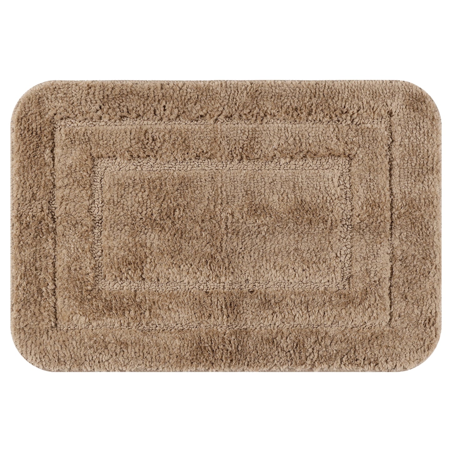 Unique Bargains Tapete Suave y Absorbente Antideslizante de Felpa para Baño Color Caqui 16"x24"