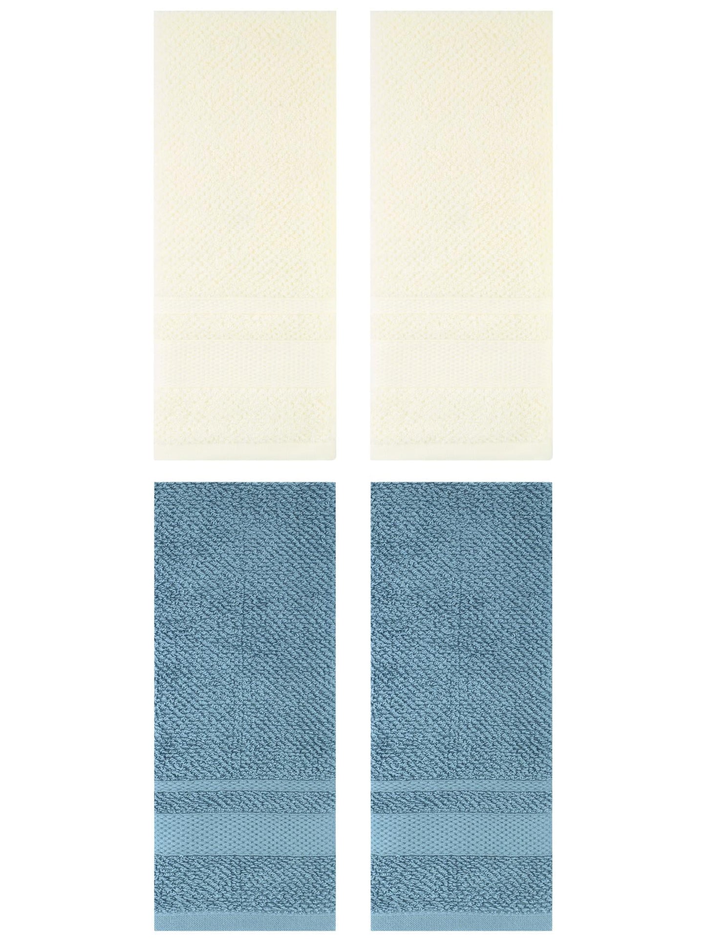Unique Bargains Solid Hand Towels Absorbent Towel for Bath Kitchen Pink/White 4 Pack
