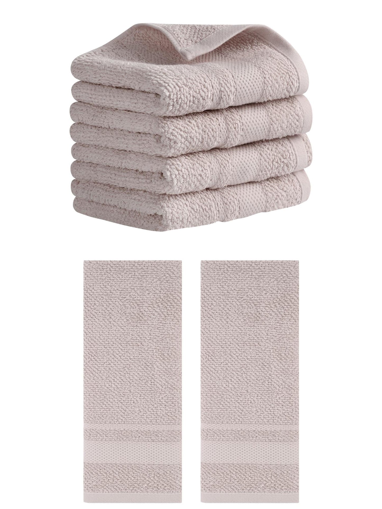 Unique Bargains Solid Hand Towels Absorbent Towel for Bath Kitchen Brown 6 Pack