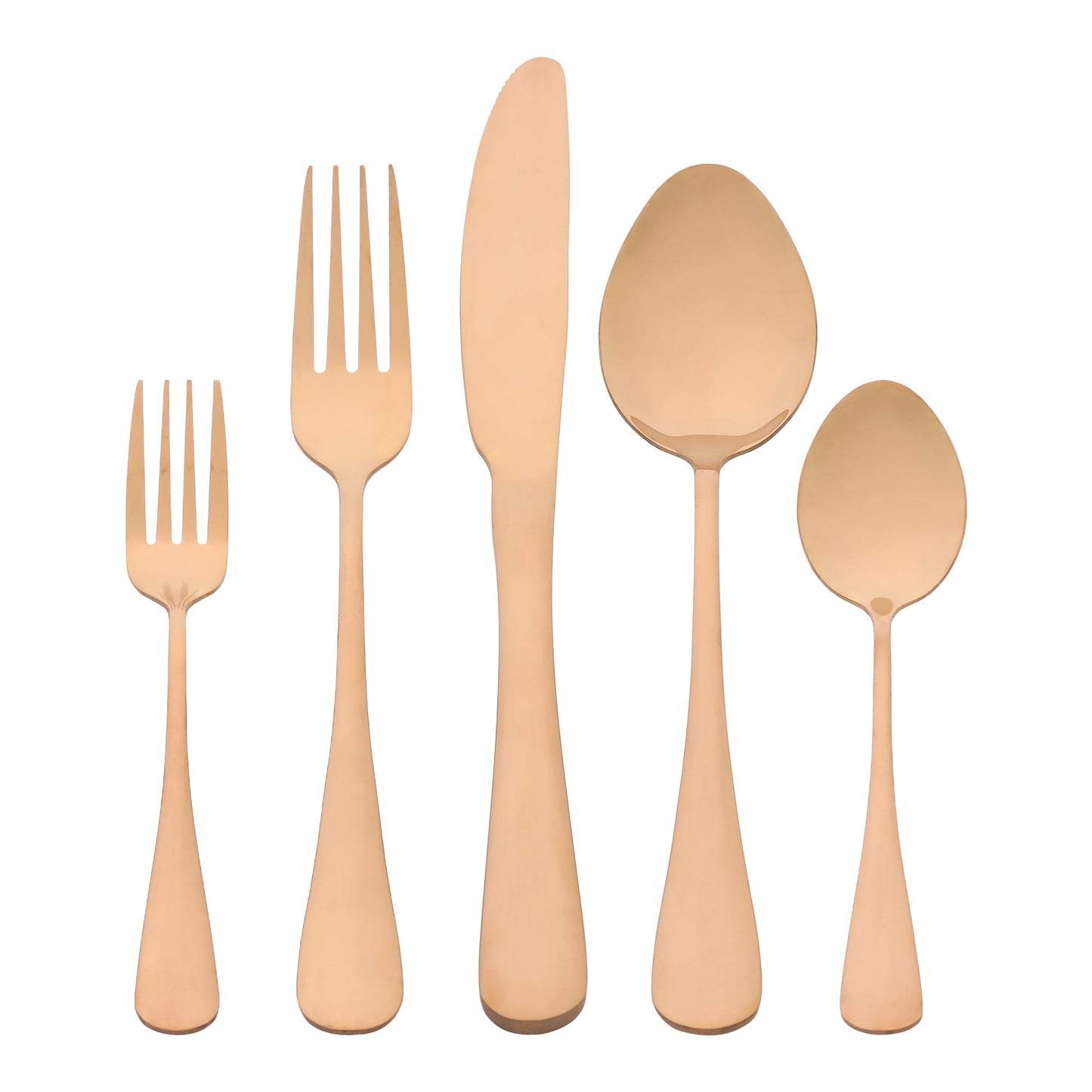 Unique Bargains Stainless Steel Flatware Set Mirror Polished Rose Gold 30 Pcs