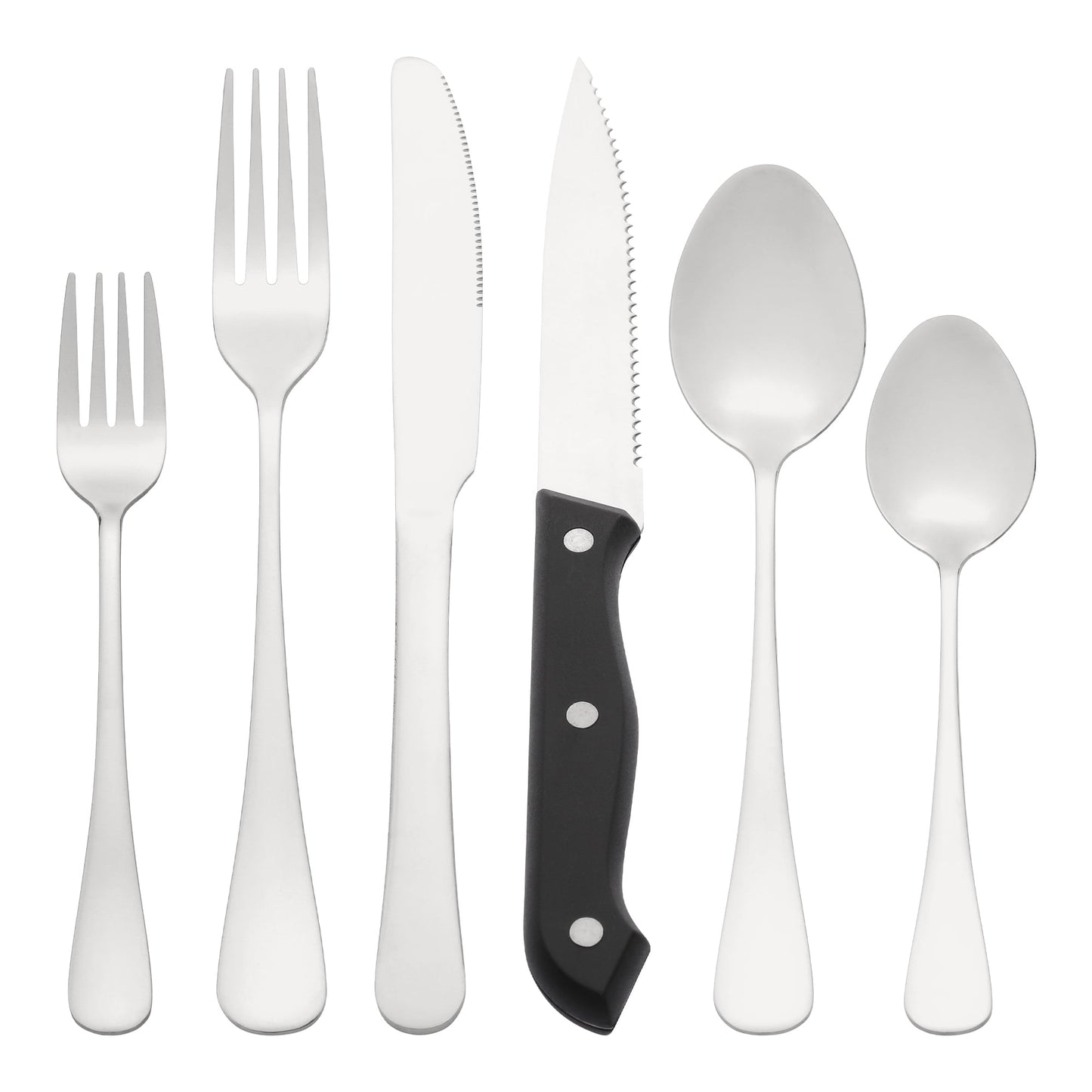 Unique Bargains Stainless Steel Flatware Set Silver 24 Pcs