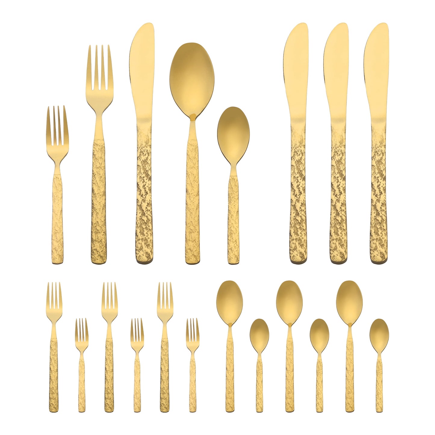 Unique Bargains Stainless Steel Flatware Set for Multiple Use Gold 20pcs