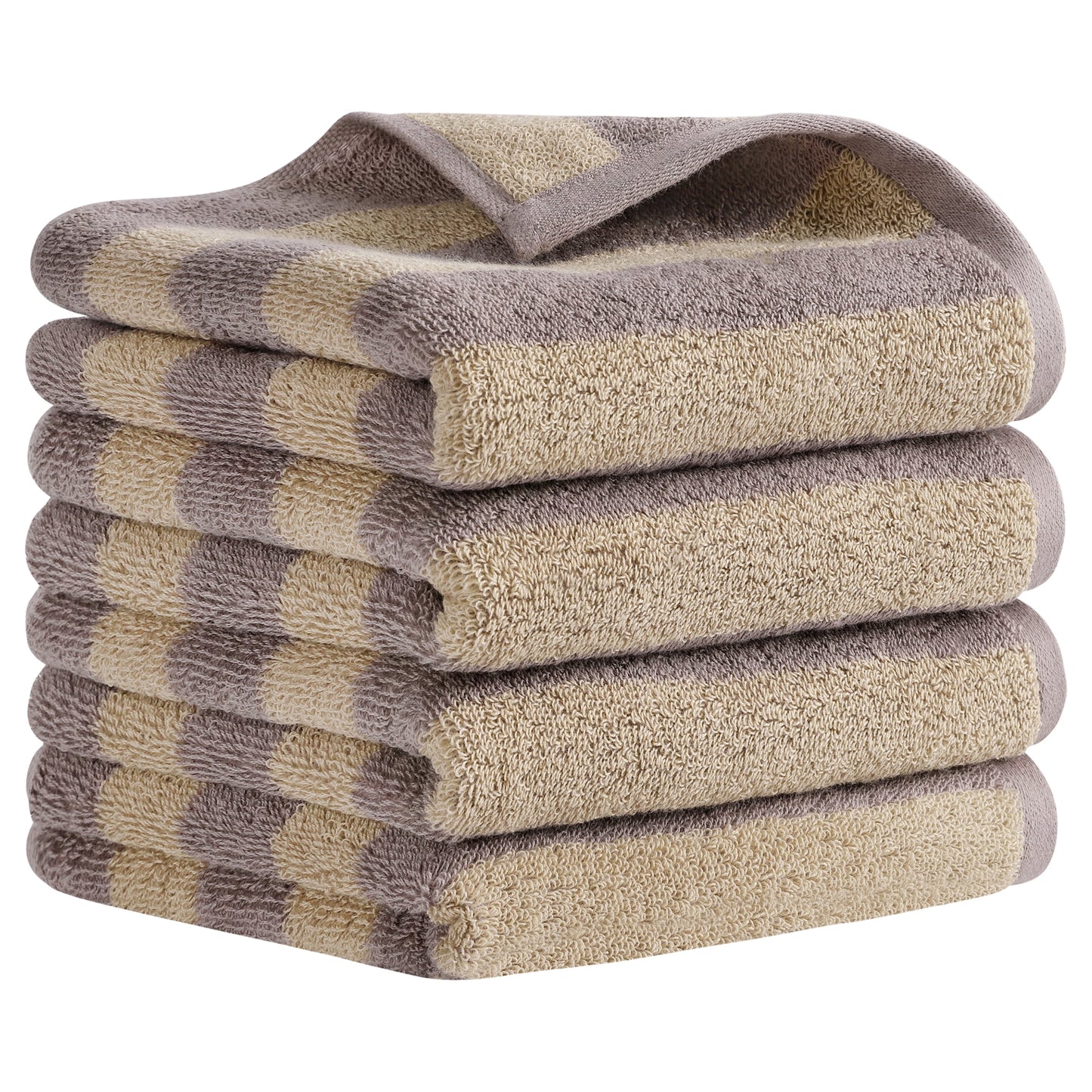 Unique Bargains Striped Cotton Hand Towel Set Soft Towels Blue 13" x 29" -2 Piece