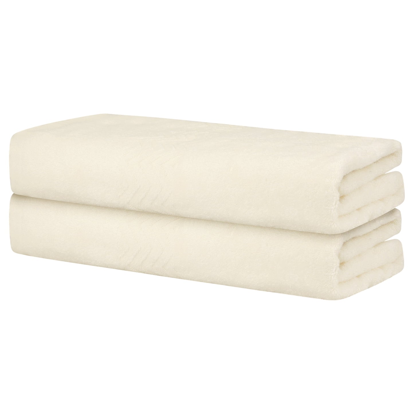 Unique Bargains Textured Comfort Bath Towels Quick Dry Large Plush Towels for Bathroom Beige 28" x 56"