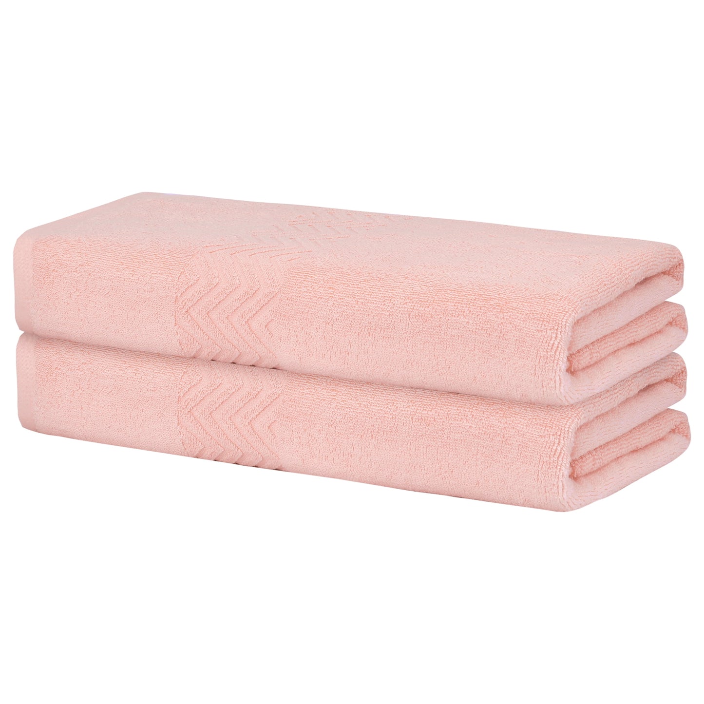 Unique Bargains Textured Comfort Bath Towels Quick Dry Large Plush Towels for Bathroom Pink 28" x 56"