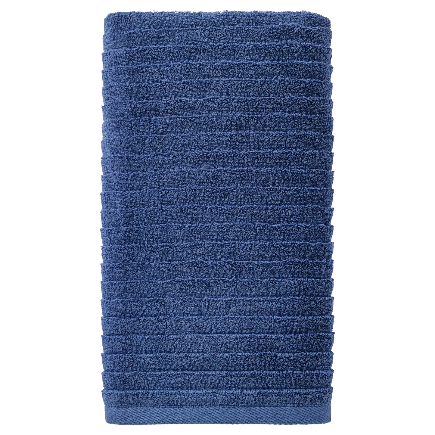 Unique Bargains Ultra Soft Absorbent Striped Cotton Bath Towel Dark Blue 55" x 28"