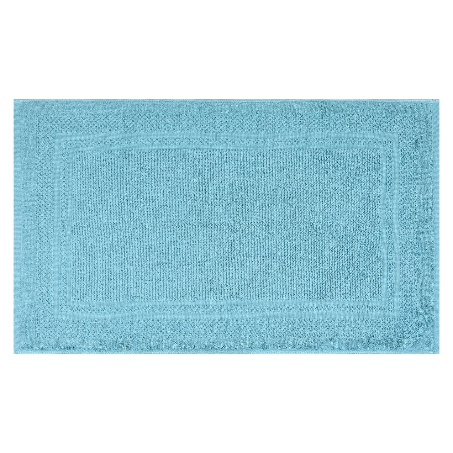 Unique Bargains Washable Cotton Bath Rugs Quick Dry Floor Carpet Shower Mat Blue