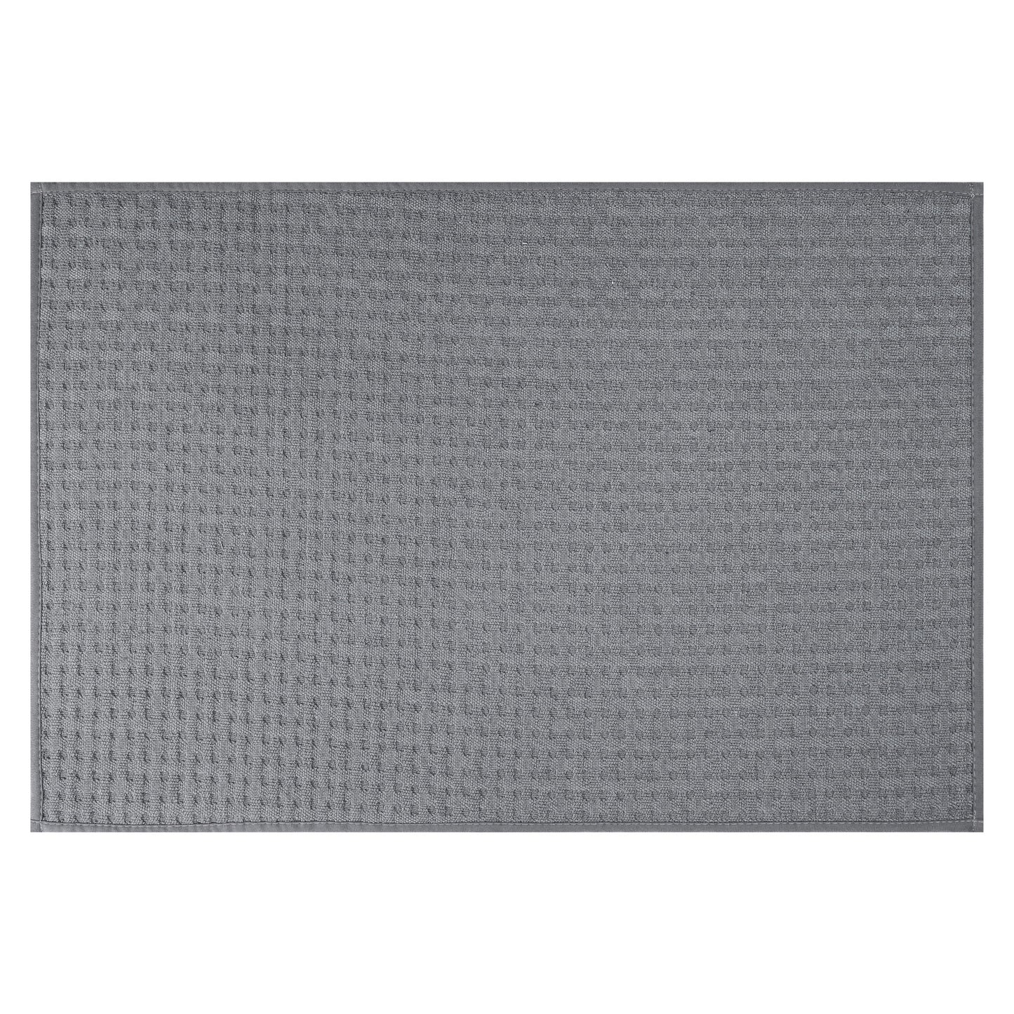Unique Bargains Weaving Pattern Soft Absorbent Bath Mat Grey 24" x 36"