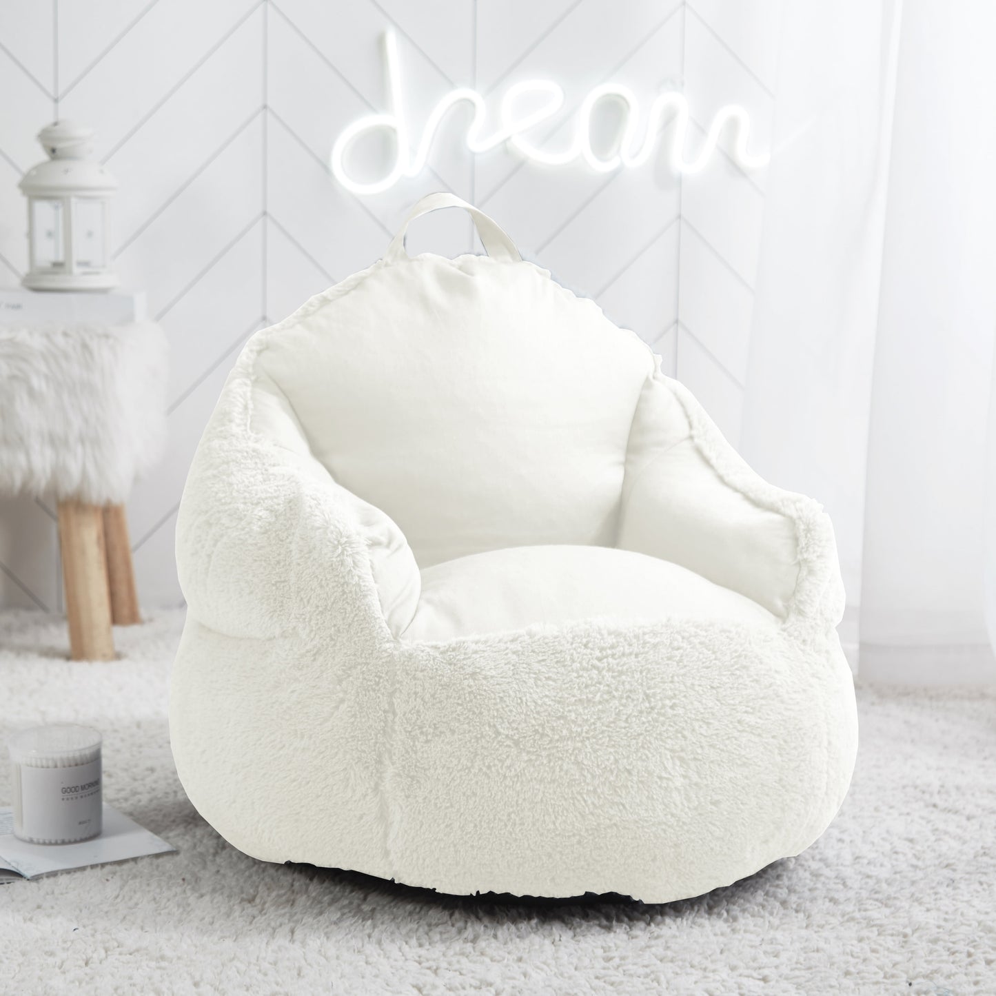 Urban Shop Bean Bag Chair, Ivory