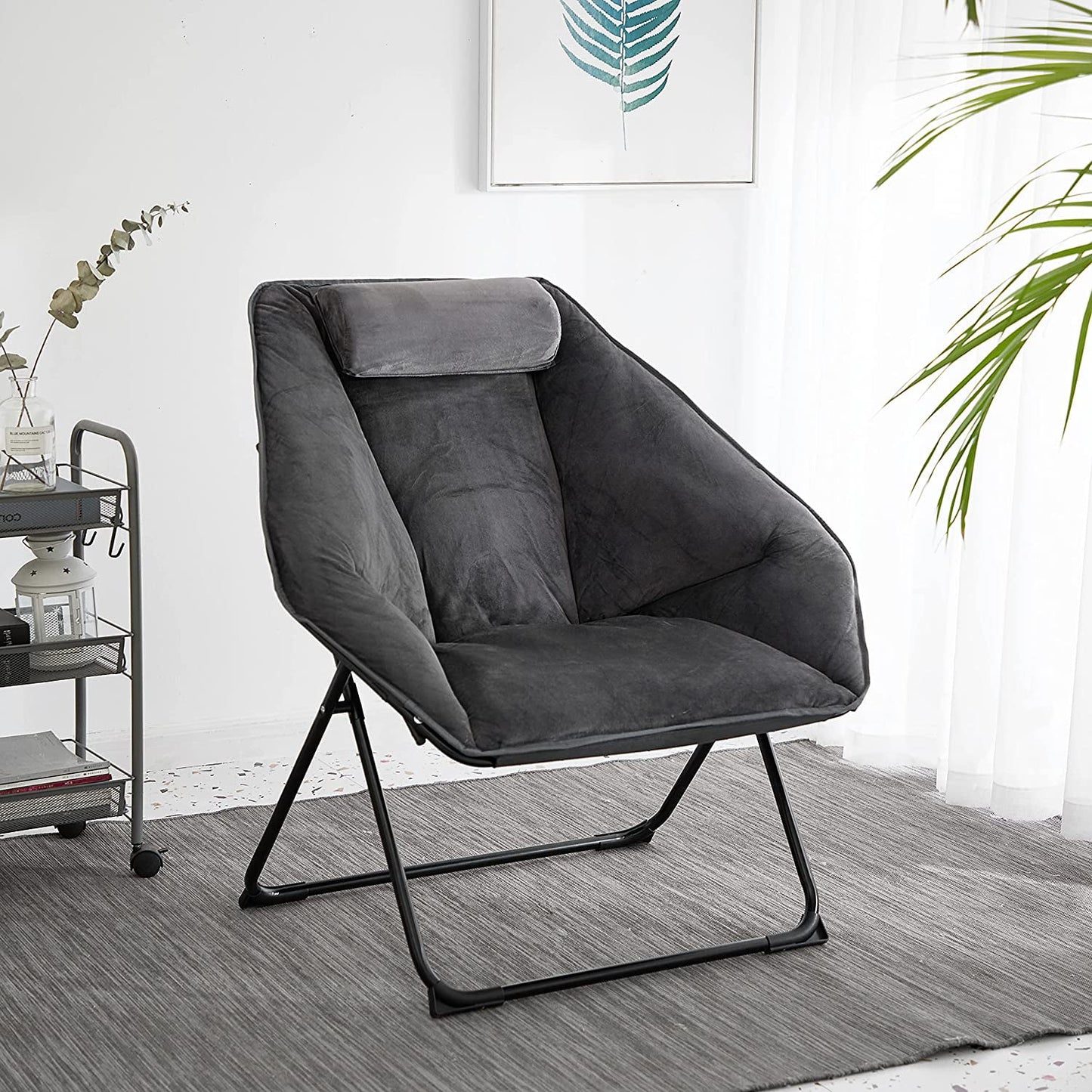 Urban Shop Micromink Hex Folding Chair, Grey
