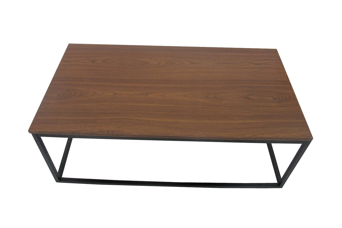 Uspridefurniture Industrial Wood and Metal Rectangle Coffee Table, Walnut