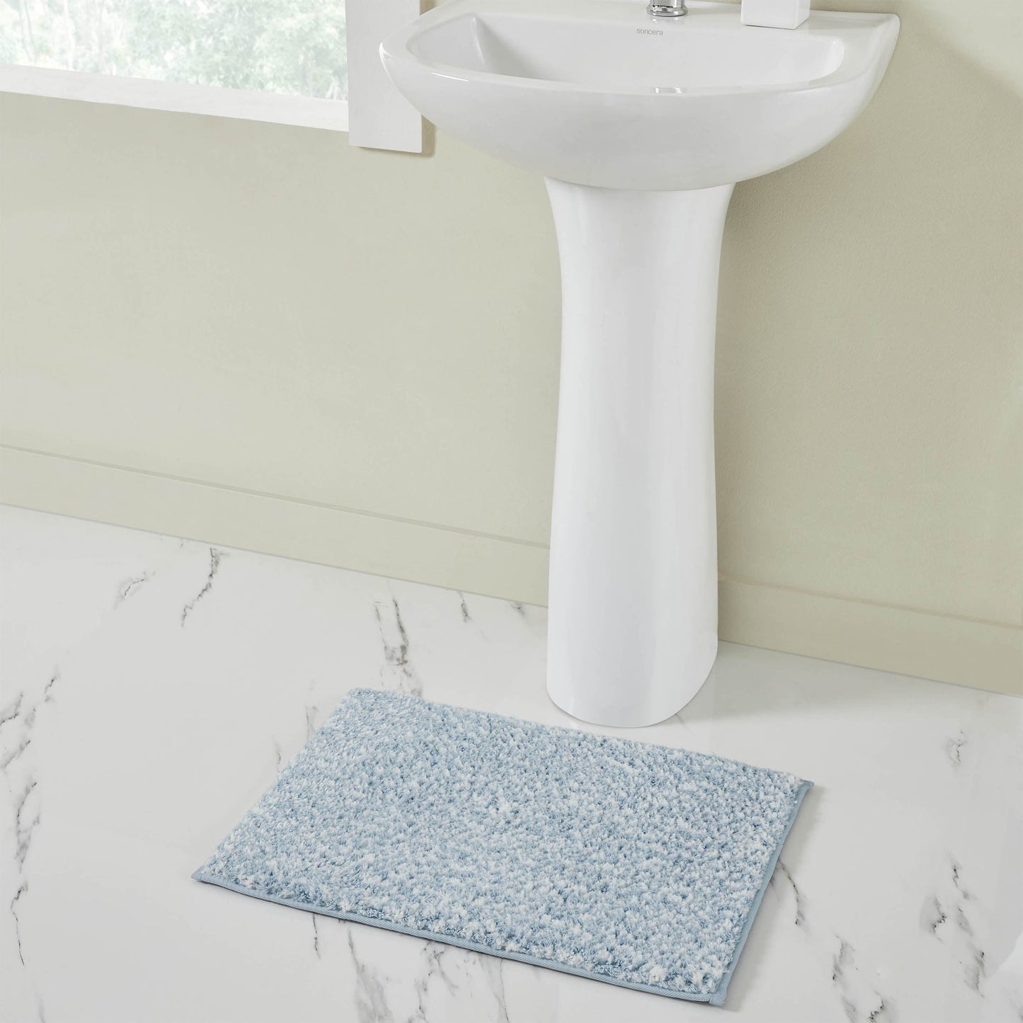 VCNY Home Heathered Peach Memory Foam Bath Rug, 20" x 32"