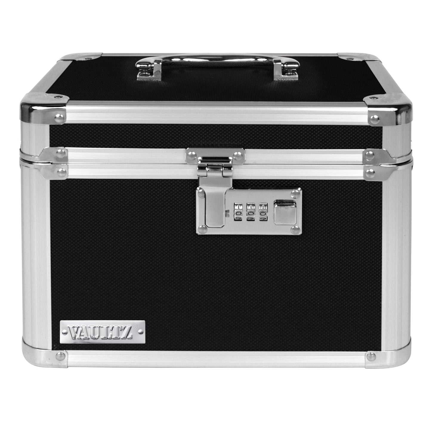 Vaultz Combination Lock Storage Safe Box, Medium Density Fiberboard, 10 x 7.25 x 7.75 Inches, Black