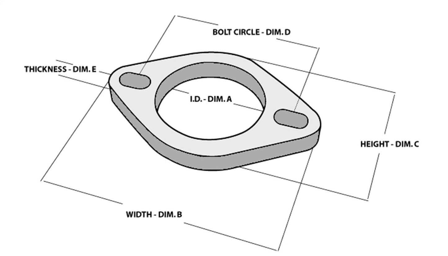 Vibrant Performance 1473S VIB1473S 2-BOLT STAINLESS STEEL FLANGE (3IN I.D.) - SINGLE FLANGE, RETAIL PACKED