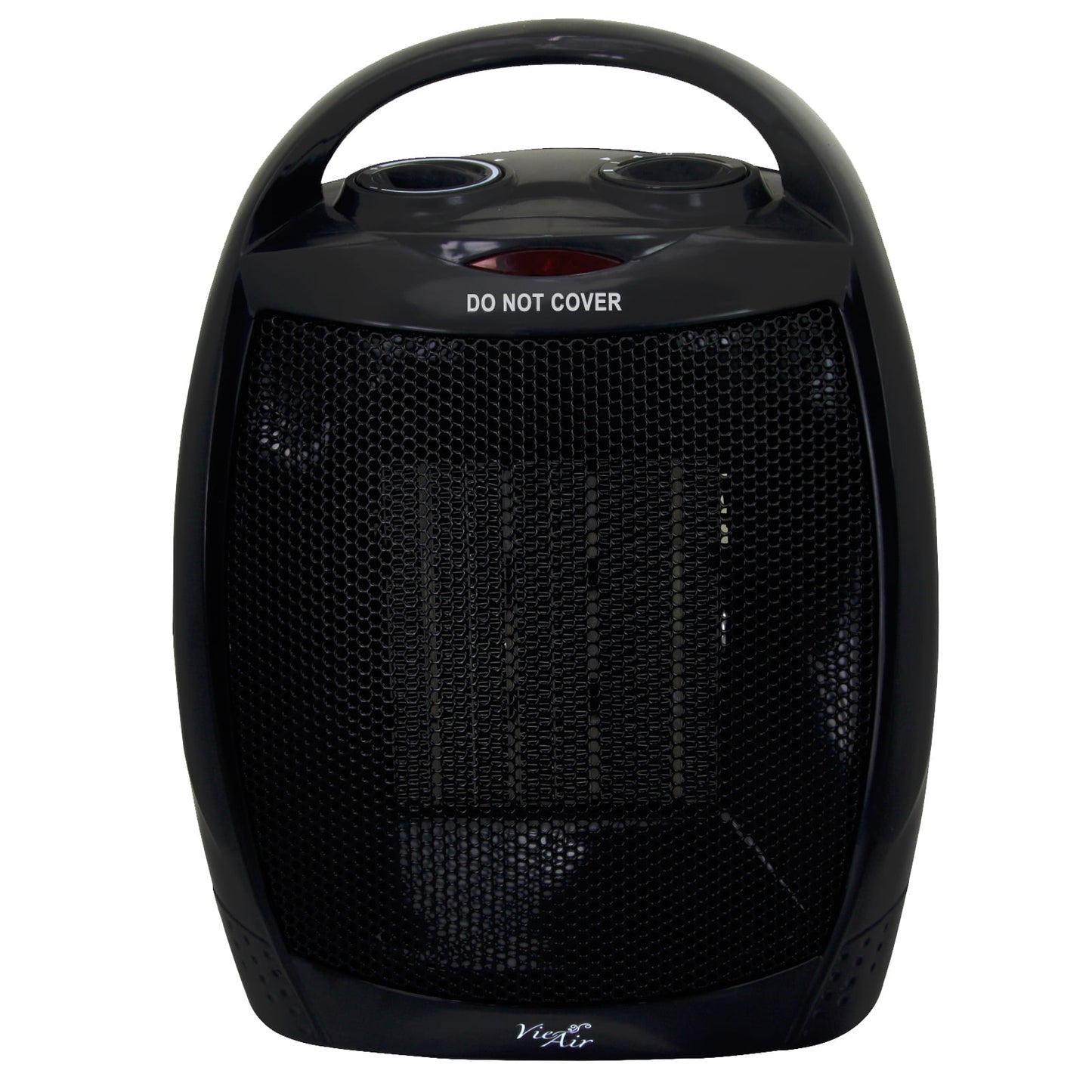 Vie Air 1500W Portable 3-Settings Black Ceramic Heater with Adjustable Thermostat